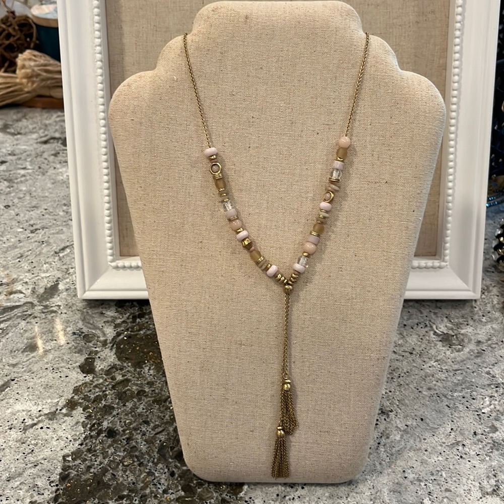 Stella dot anda intentional gold link tassel necklace